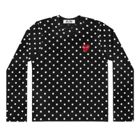 Play Comme des Garçons Polka Dot Longsleeve - Black / Red Heart Emblem