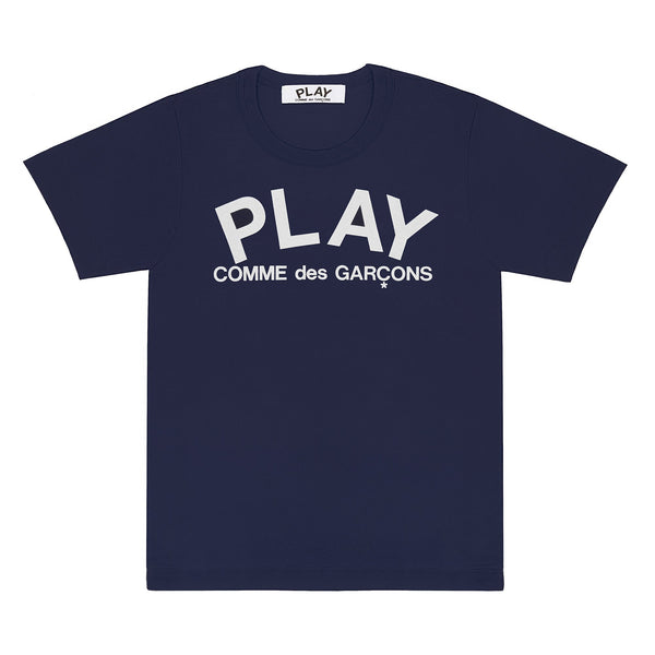 Play Comme des Garçons Logo Print T-Shirt - Navy / White