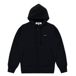 Comme des Garçons PLAY zip hoodie in black with black heart logo detail front