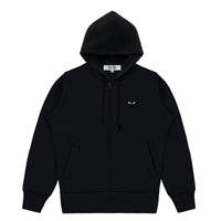 Play Comme des Garçons Zip Hoodie - Schwarz / großes Herz Druck