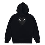 Comme des Garçons PLAY zip hoodie in black with black heart logo detail back