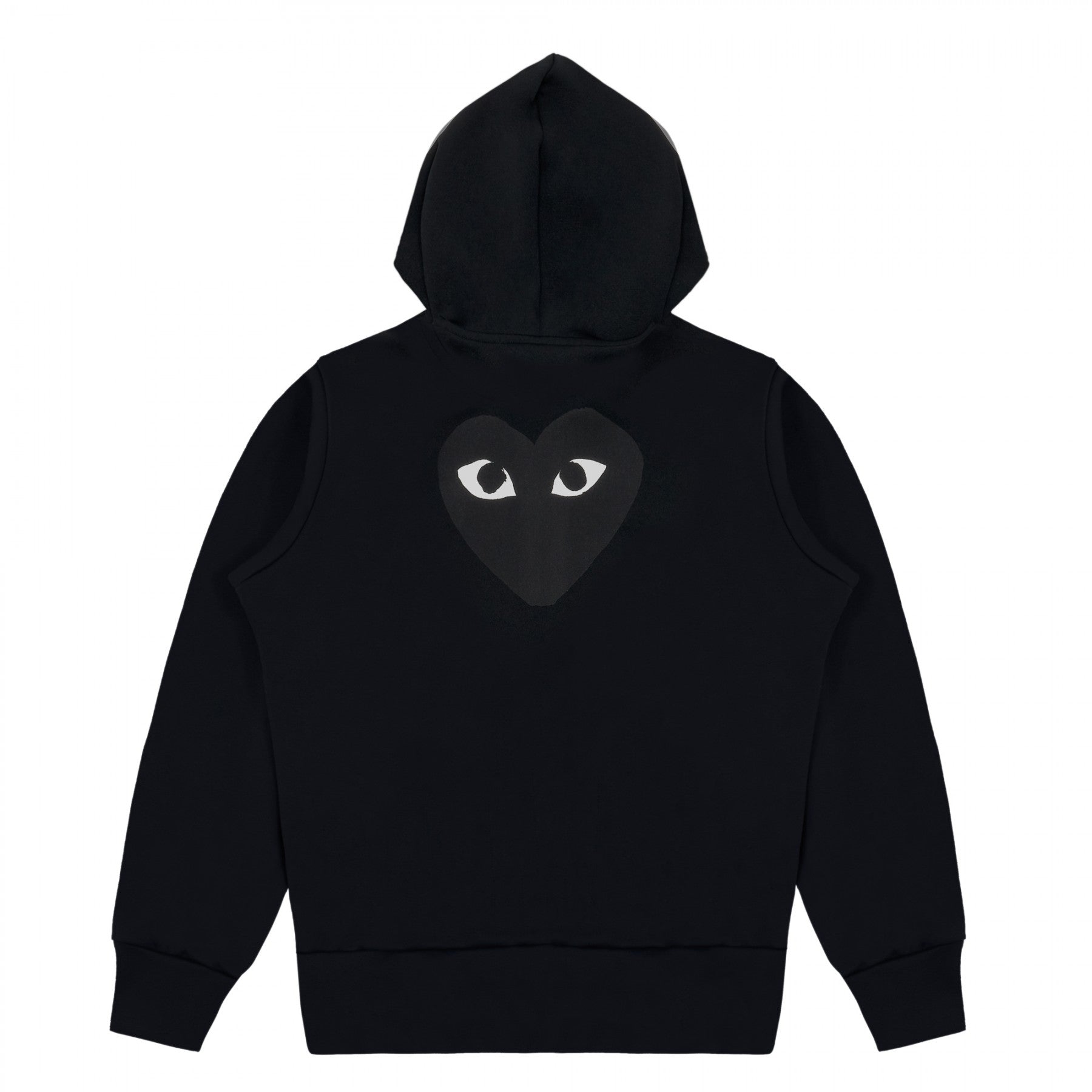 Comme des Garçons PLAY zip hoodie in black with black heart logo detail back