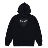 Play Comme des Garçons Zip Hoodie - Black / Big Heart Print