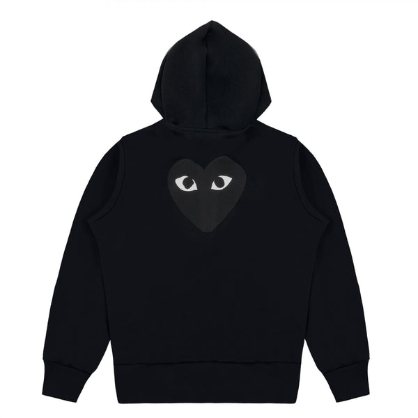 Play Comme des Garçons Zip Hoodie - Schwarz / großes Herz Druck