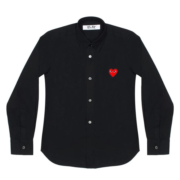 Play Comme des Garçons Shirt - Black / Red Heart Emblem