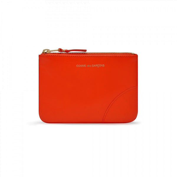 Slim Wallet in Orange Textured Leather – Sazingg