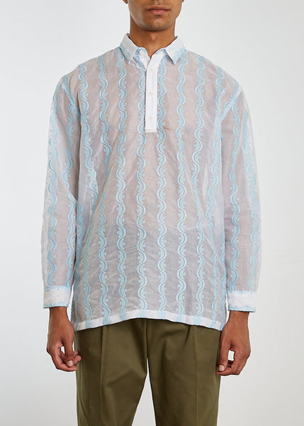 SKY HIGH FARM / SHF03B003-1 / UNISEX BOTICELLI EMBROIDERED LONG SHIRT